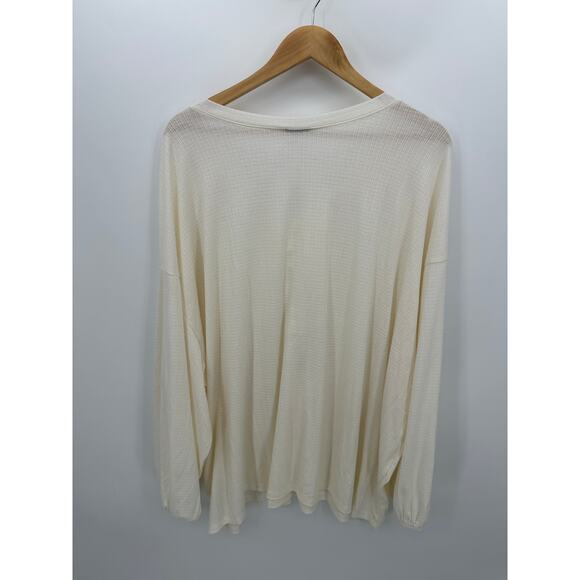 Torrid Texture Jersey Lace-Up Drop Shoulder Top Women 5X Cream Lightweight - Picture 2 of 9